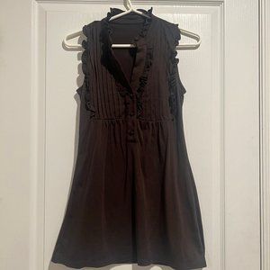 Brown Ruffled Mini Dress